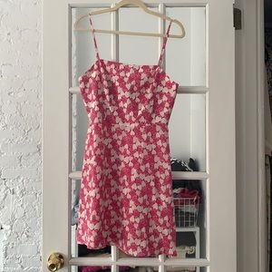 HVN strawberry silk dress